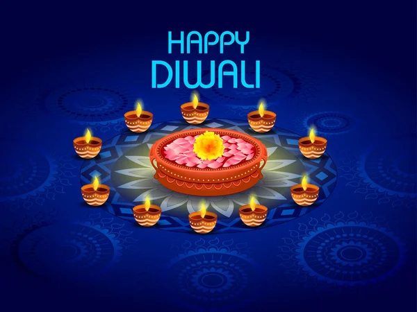 Happy Diwali święto święto święto tle powitania Indii — Wektor stockowy