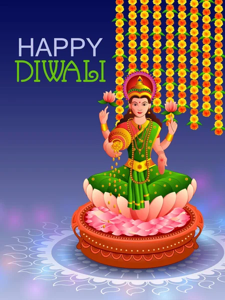 Happy Diwali Festival Feiertag Feier von Indien Gruß Hintergrund — Stockvektor