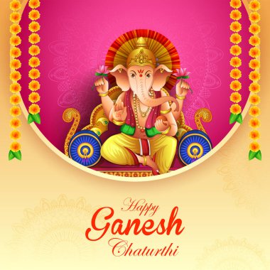 Ganapati, Mutlu Ganesh Chaturthi festivali için dini bayrak.