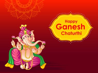 Ganapati, Mutlu Ganesh Chaturthi festivali için dini bayrak.