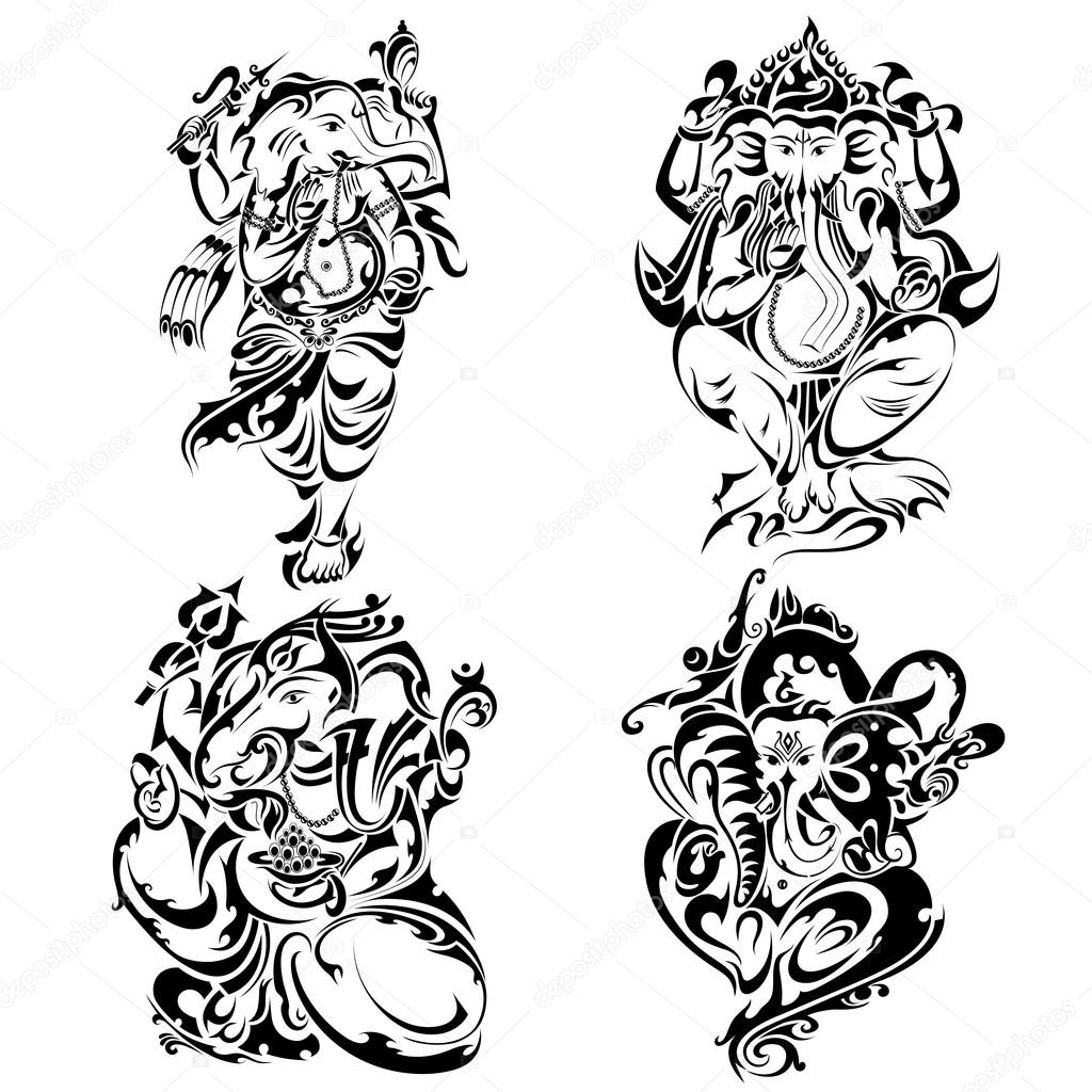 Tattoo style Lord Ganesha