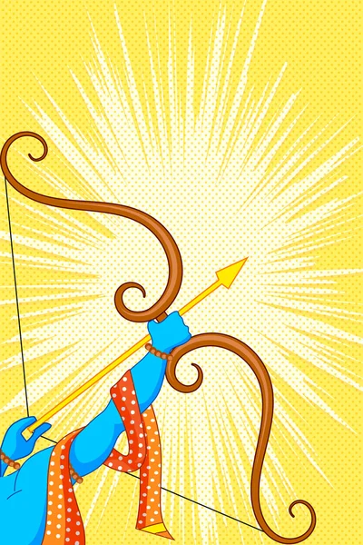 Rama with bow and arrow in Happy Dussehra Offer poster — Stock Vector