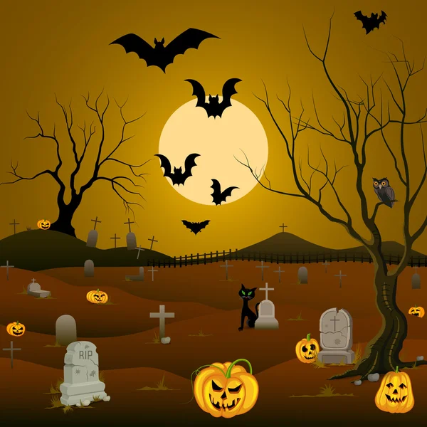 Noche de Halloween — Vector de stock