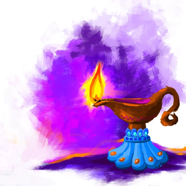 Joyeux Diwali Diya — Image vectorielle