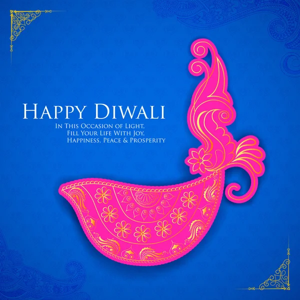 Joyeux Diwali Diya — Image vectorielle
