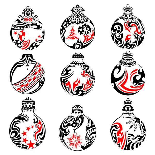 Tattoo Style Christmas Ball — Stock Vector