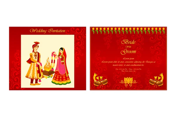 Hindu wedding cards design Vector Art Stock Images | Depositphotos