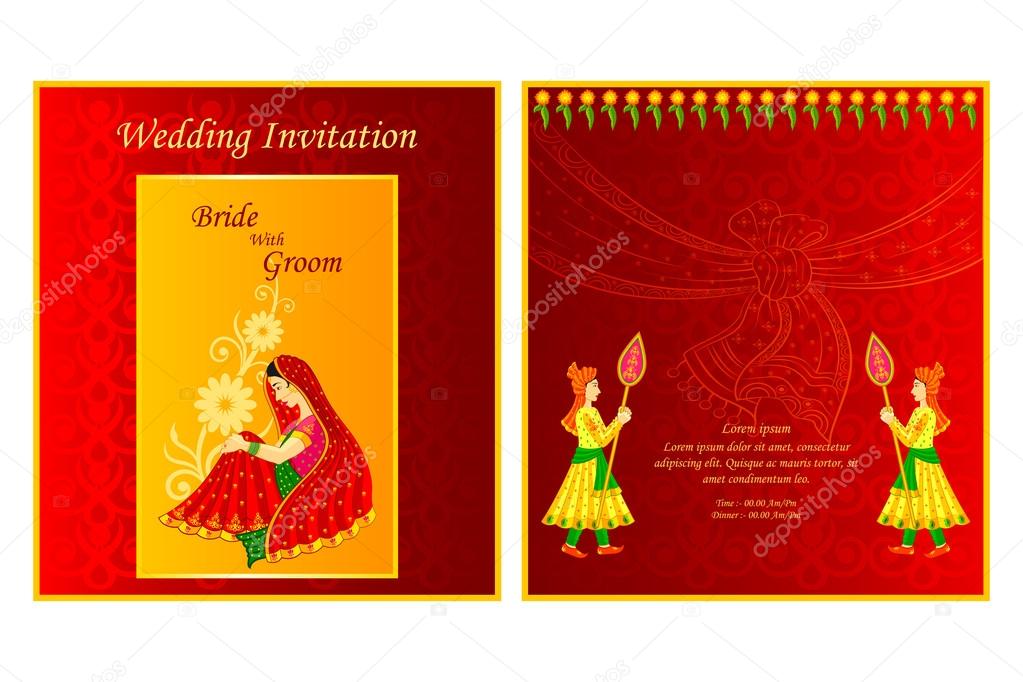 Hindu wedding cards design Vector Art Stock Images | Depositphotos