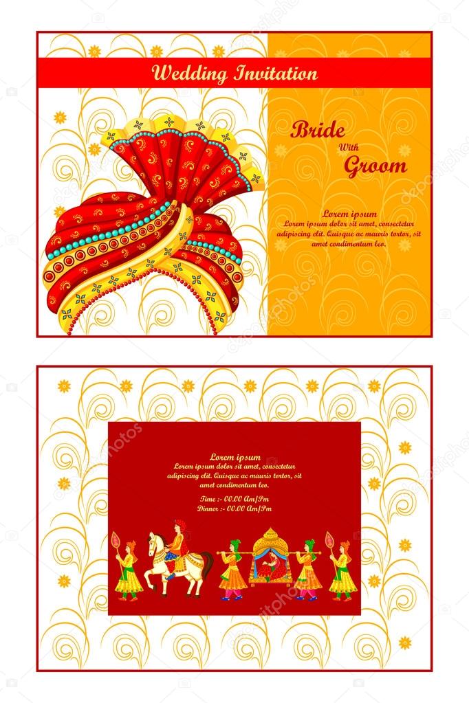 Indian wedding card Vector Art Stock Images | Depositphotos