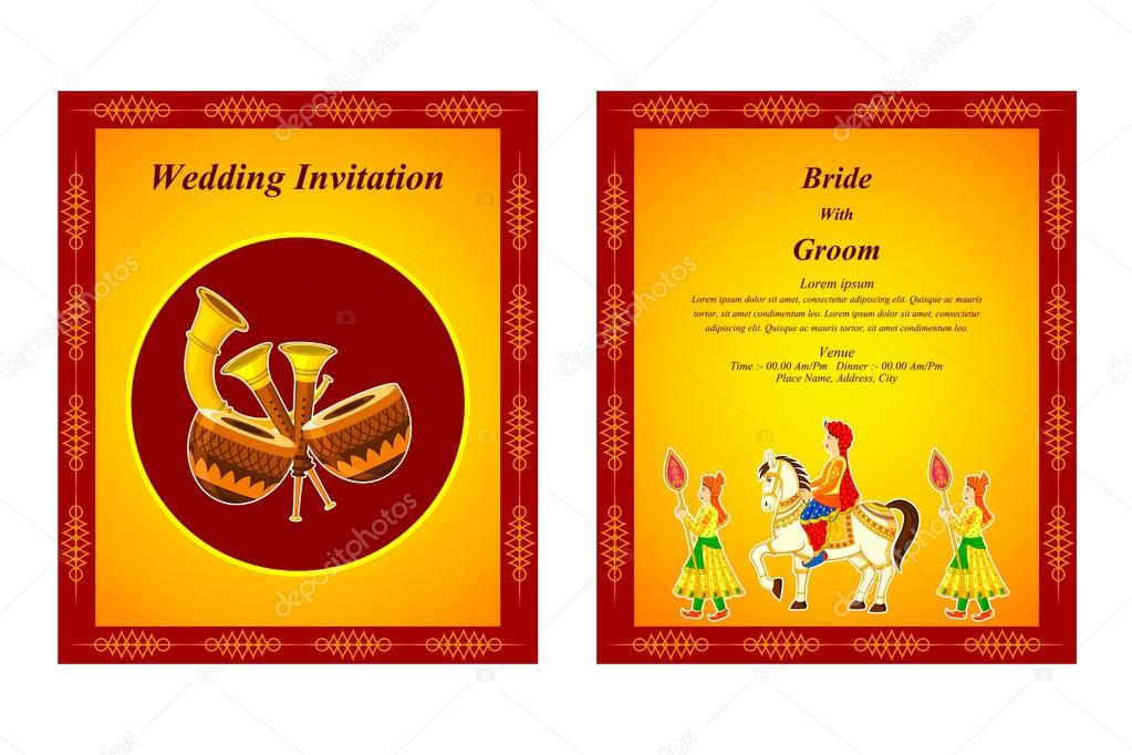 Indian wedding invitation card Stock Vector Image by ©stockshoppe #61544643