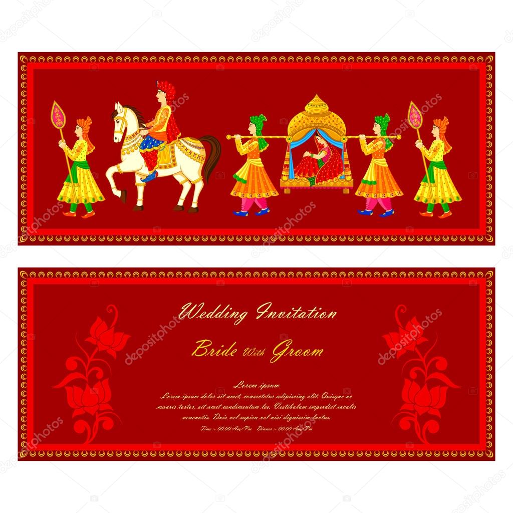 Indian wedding invitation card Stock Vector Image by ©stockshoppe #61545463