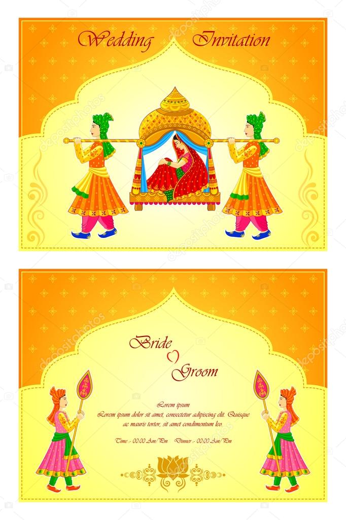 Indian wedding card Vector Art Stock Images | Depositphotos