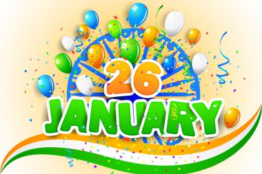 Hindistan bayrağı ile üç renkli balon
