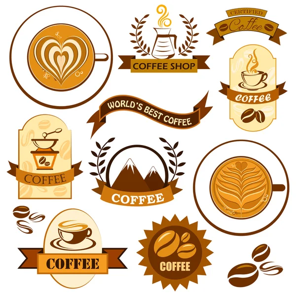 Koffie label en tag — Stockvector