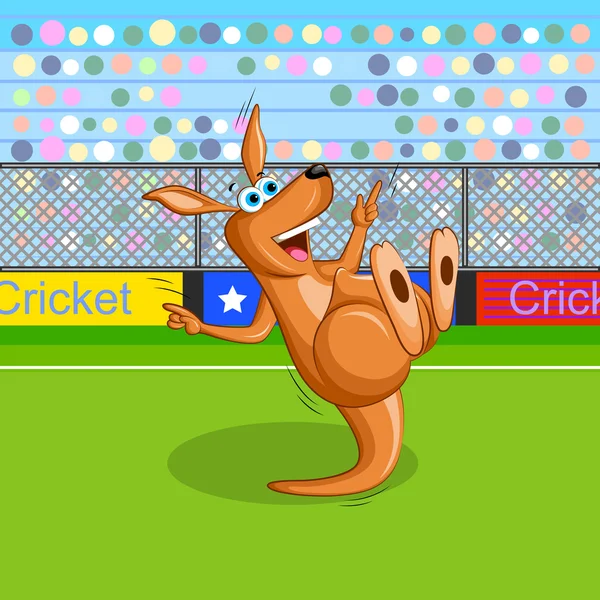 Kangaroo spelar cricket — Stock vektor