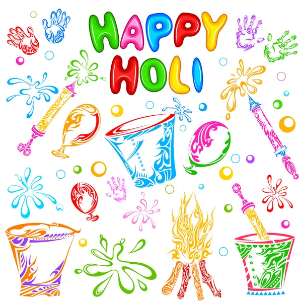 Object for Holi festival — Stock Vector