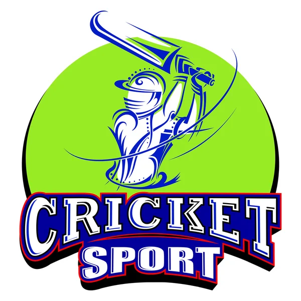 Cricket spelaren spela med bat — Stock vektor