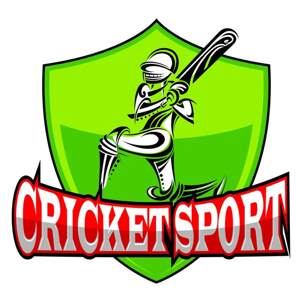 Joueur de cricket jouant avec chauve-souris — Image vectorielle