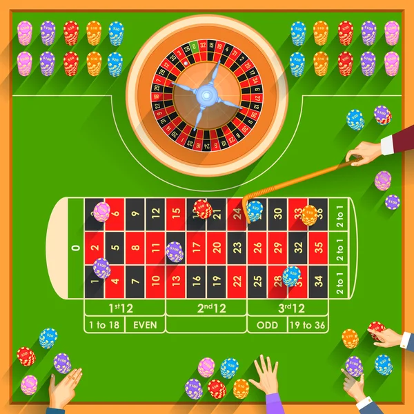 Working table of casino — Stock Vector