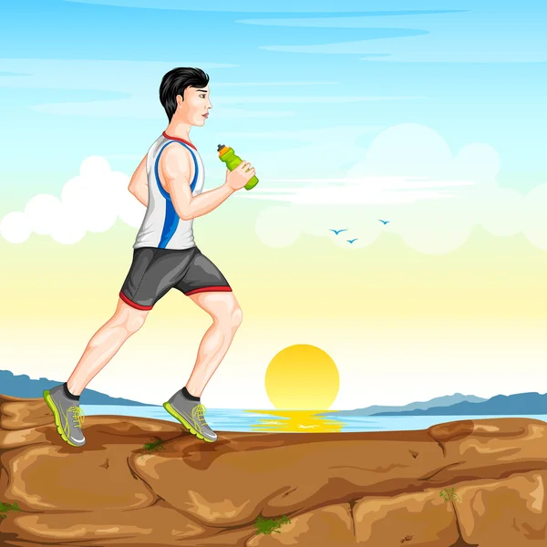Mann joggt für Wellness — Stockvektor