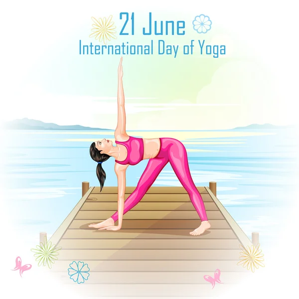 Día internacional del yoga — Vector de stock