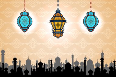 Eid ul Adha arka plan üzerinde parlayan lamba