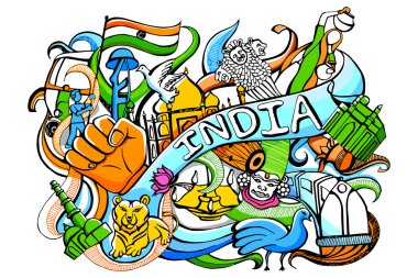 Hindistan konsepti üzerine doodle