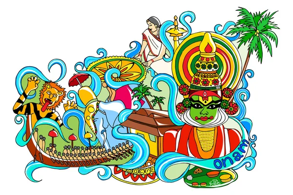 Zadowolony onam — Wektor stockowy