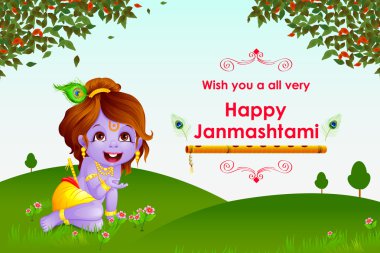Happy Janmashtami wallpaper background clipart