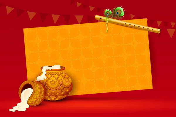 Gelukkig Janmashtami wallpaper achtergrond — Stockvector