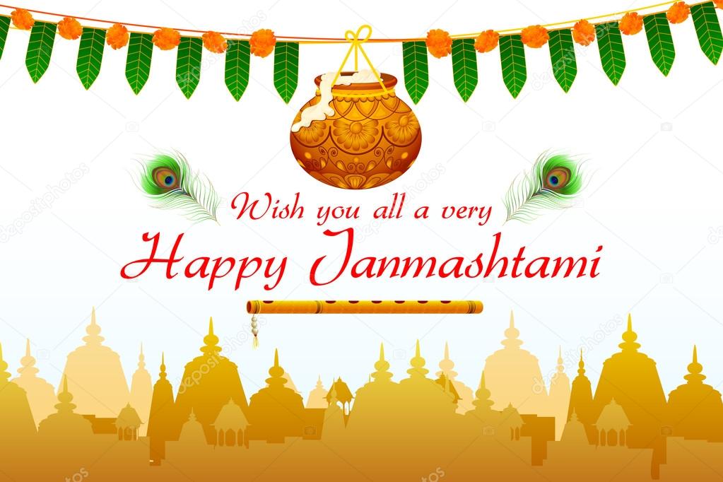 Happy Janmashtami wallpaper background Stock Vector Image by ©stockshoppe  #82247984