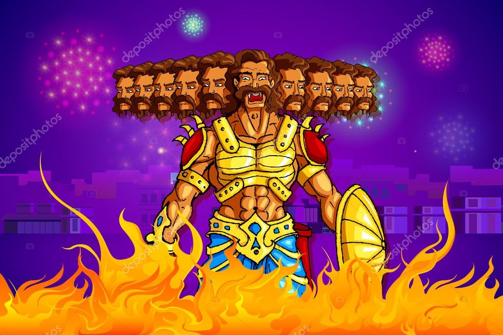 Ravana burning in fire on Dussehra Stock Vector Image by ©stockshoppe #83698500 Ravana burning in fire on Dussehra Stock Vector Image by ©stockshoppe #83698500