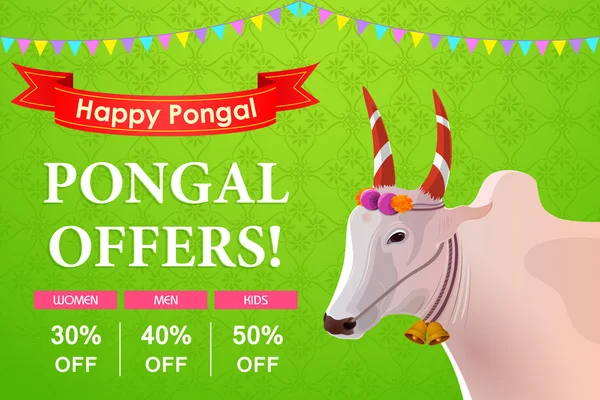 Gelukkig Pongal viering winkelen aanbieding — Stockvector