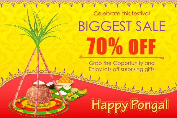 Happy Pongal celebration shopping offer — Stock Vector