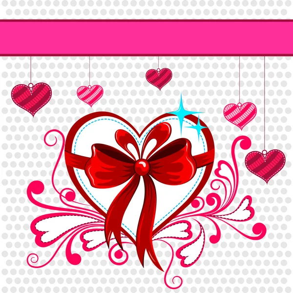 Floral heart in Happy Valentines Day background — Stock Vector