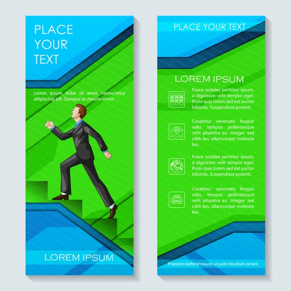 Business executive on corporate brochure design — Stock Vector