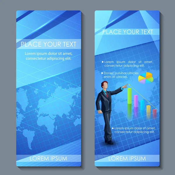 Business executive on corporate brochure design — Stock Vector