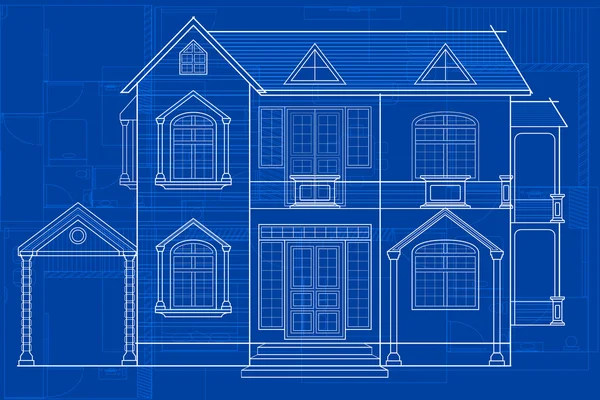 A Blueprint az épület — Stock Vector