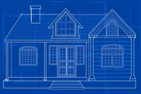 Blueprint of Building — Stock Vector