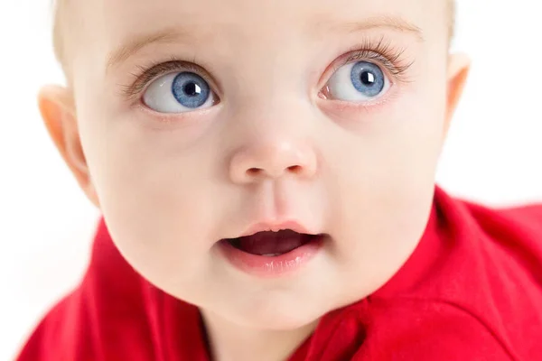 Face Beautiful Child Blue Eyes Long Eyelashes Close — Stock Photo, Image