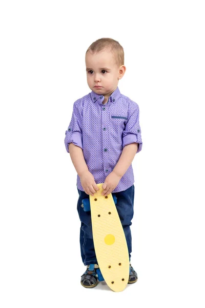 Potrestán Chlapec Chuligánství Dítě Smutné Skateboard — Stock fotografie