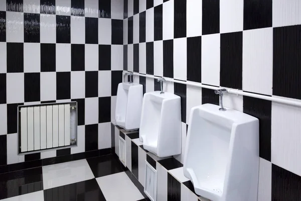 Bright Creative Toilet Interior Made Black White Tile — Stock Photo, Image