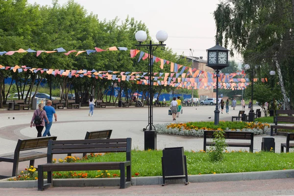 Fußgängerdamm Der Stadt Irkutsk — Stockfoto