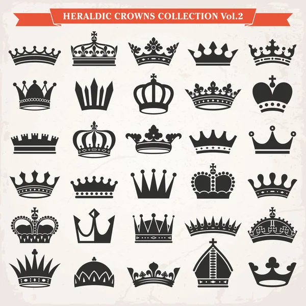 Набор векторов иконок короны — стоковый вектор