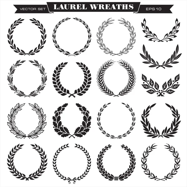 Set of laurel wreaths vector — Stock Vector