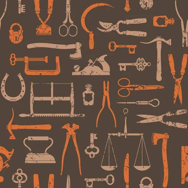 Vintage Tools And Instruments seamless pattern 2 — Stock Vector