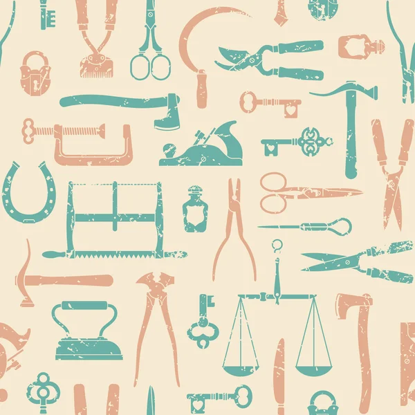 Vintage Tools And Instruments seamless pattern 1 — Stock Vector