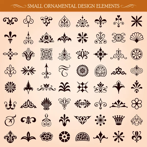Small Ornamental Design Elements Vector — Stock Vector