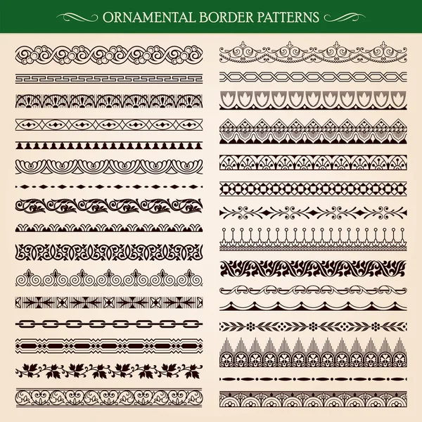 Patrones de marco de borde ornamental vector — Archivo Imágenes Vectoriales