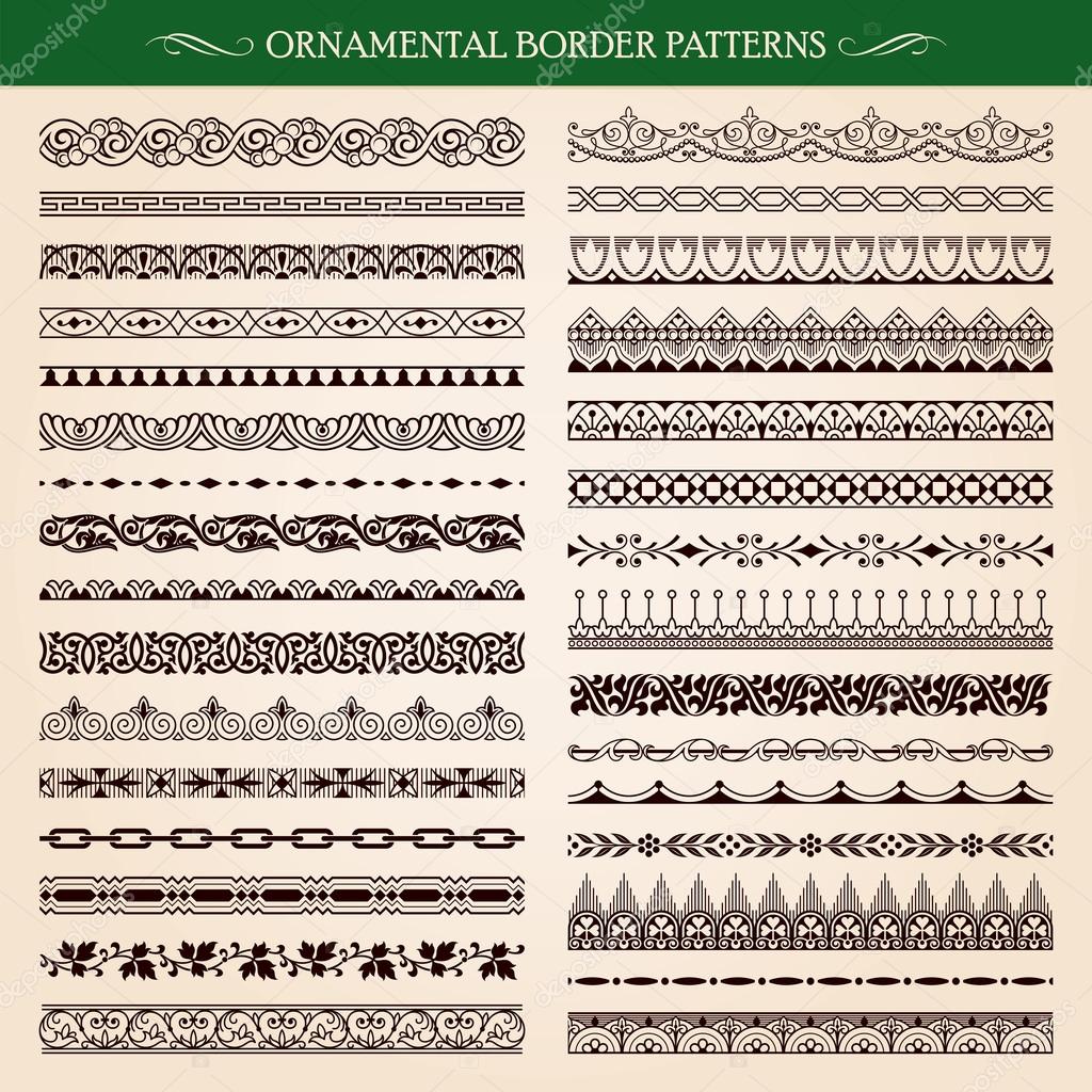 Ornamental border frame patterns vector
